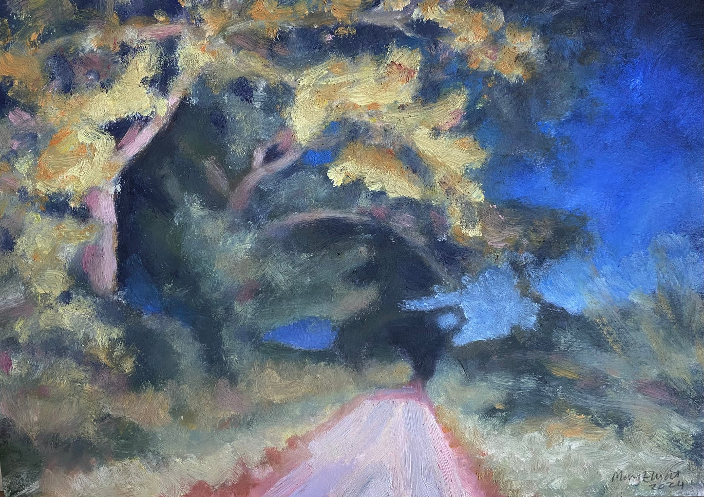 Oaks in Car Lights, Cantlop