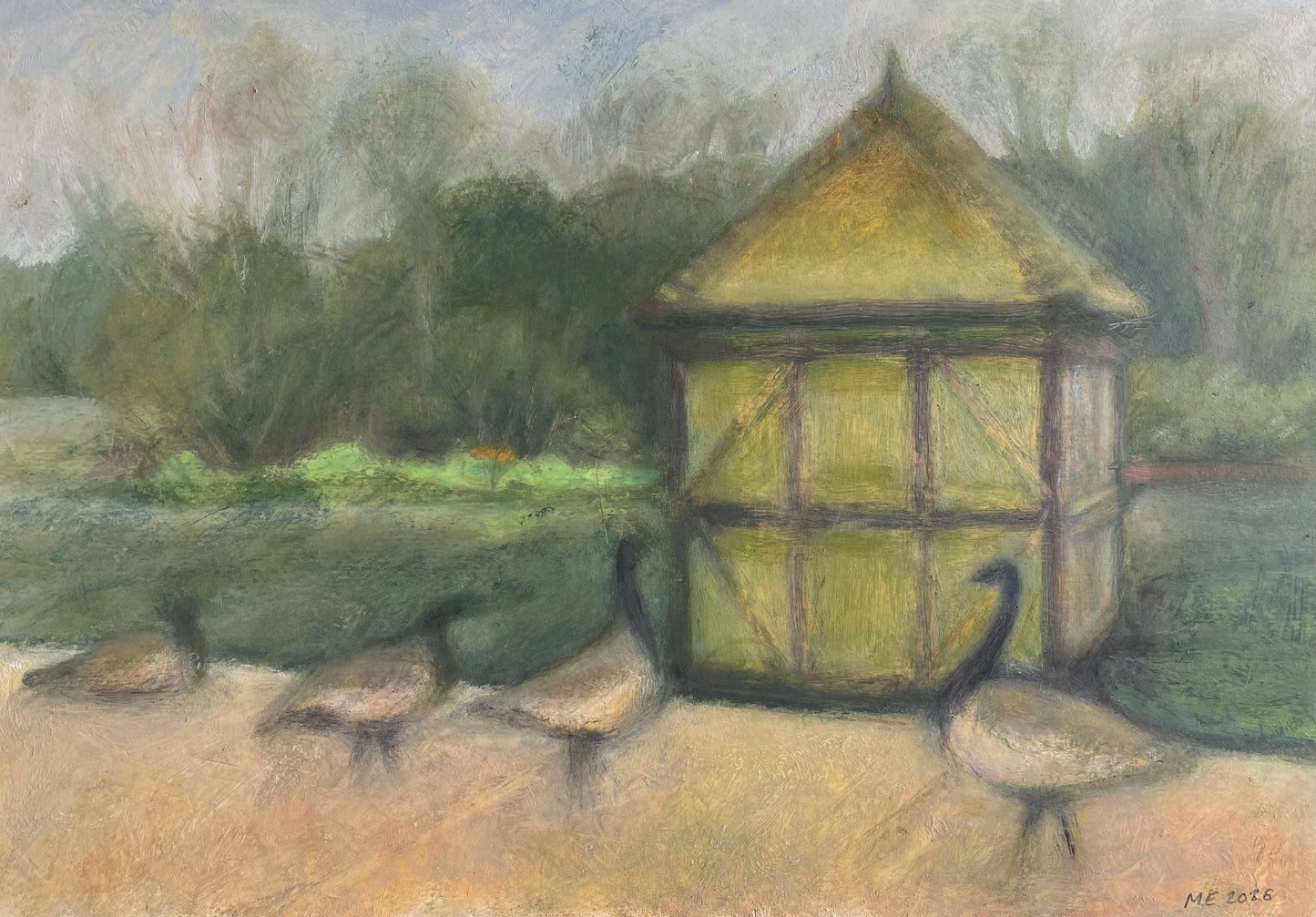 Geese and Boathouse