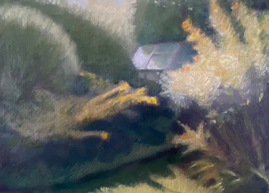 Greenhouse and Lawn - painting