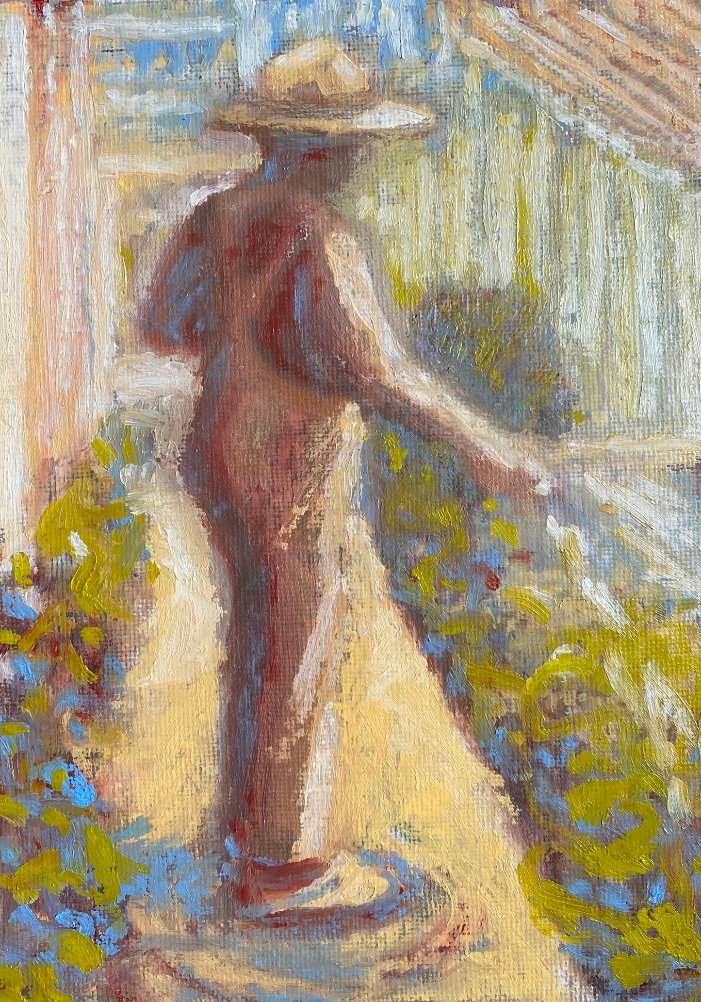 Maria watering in the Glasshouse